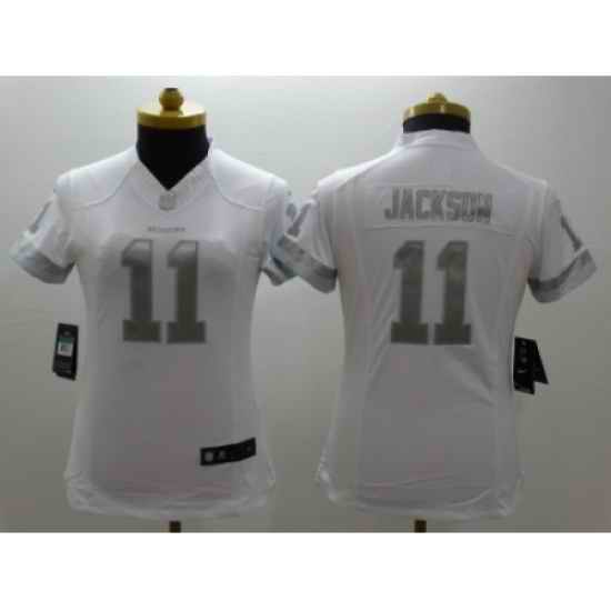 Women Nike Washington Red Skins #11 Jackson Platinum White Jerseys